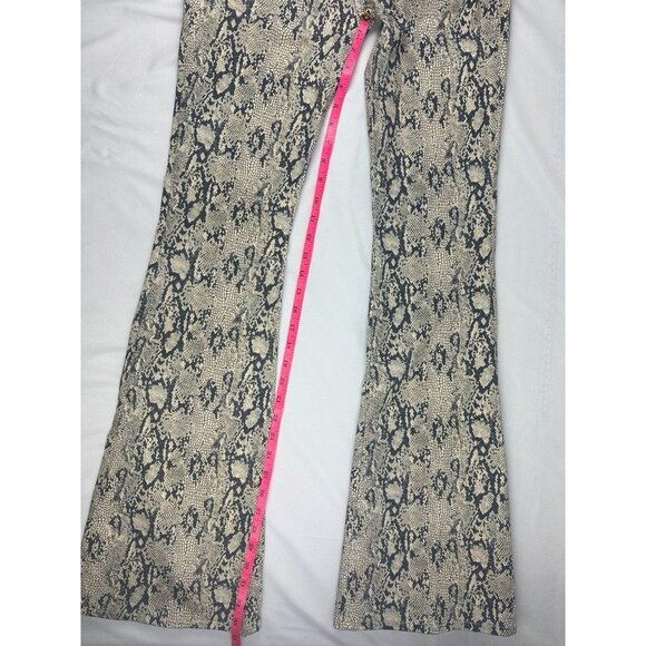 NWT Frame Women’s Size 27 Cream Snake Print Serpent Le High Flare Jeans - Picture 10 of 10